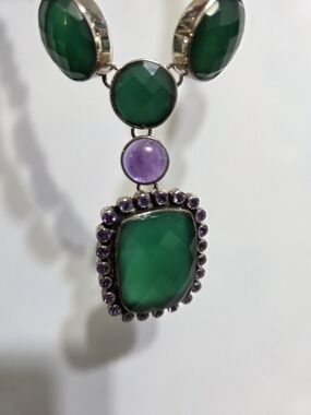 ​Nicky Butler NB India 925 Sterling Silver Amethyst & Green Agate